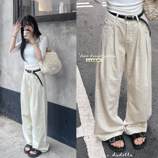 [ 預訂.˚‧💭][ 完美的米白色牛仔褲！] Ann denim jeans / cream