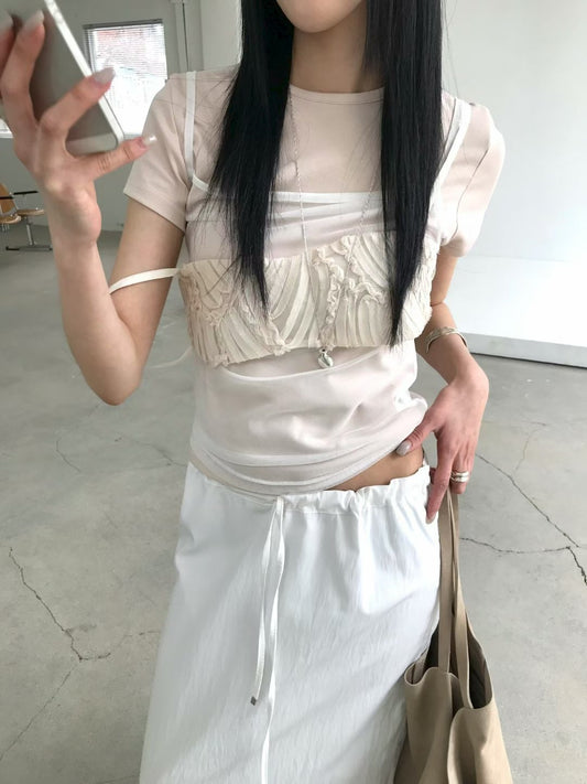 [ 預訂  ₊˚⊹♡ ] textured bustier / 2 colors