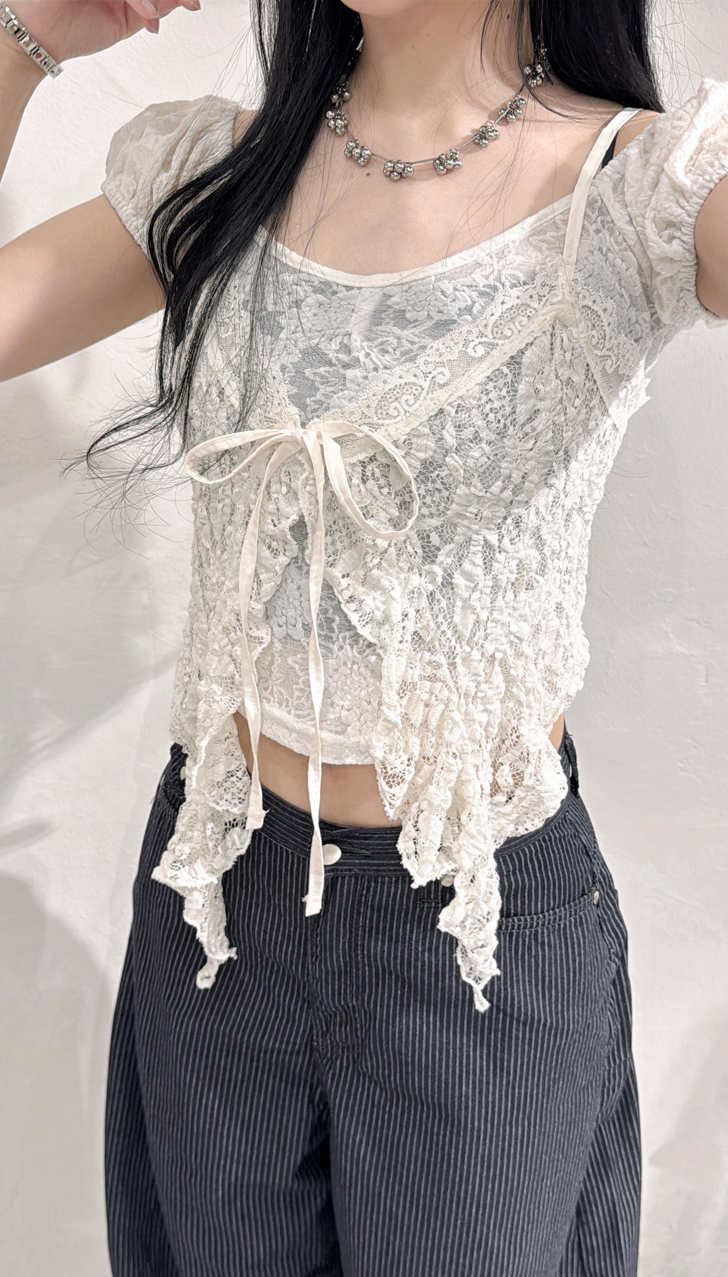 [ 四月 set ˚🎾 ✧.* ] [ 一套兩件 ] top set 0435 •  ivory