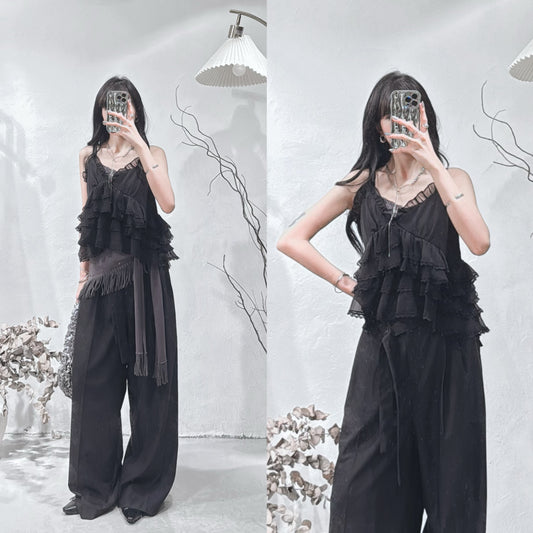 [ 預訂🪽⋆ ] ruffle layered cami • 2 colors
