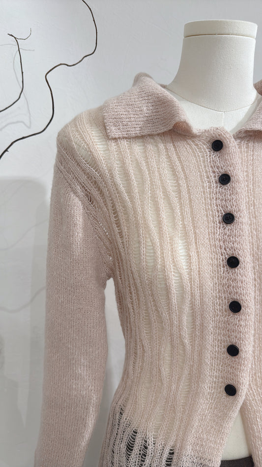 [ 完售即止！] Mohair-blend top / beige