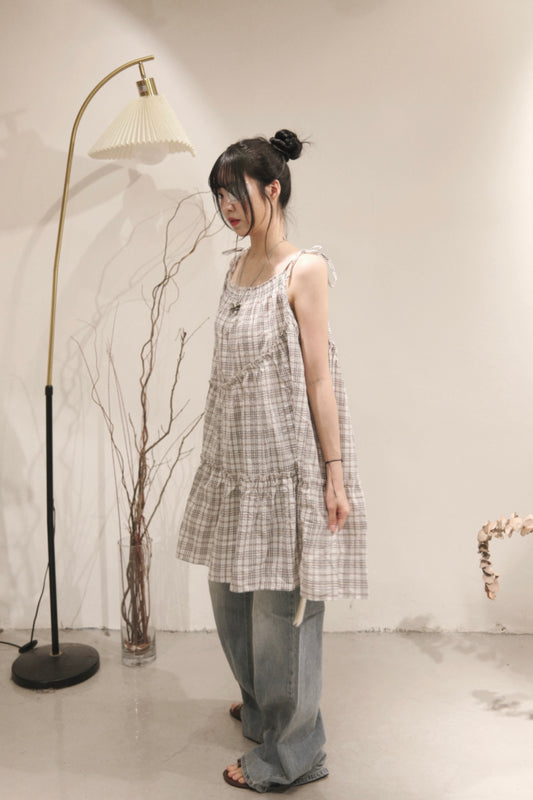 [ 奶油色 ˚⊹♡ ] checkered ops / 3 colors