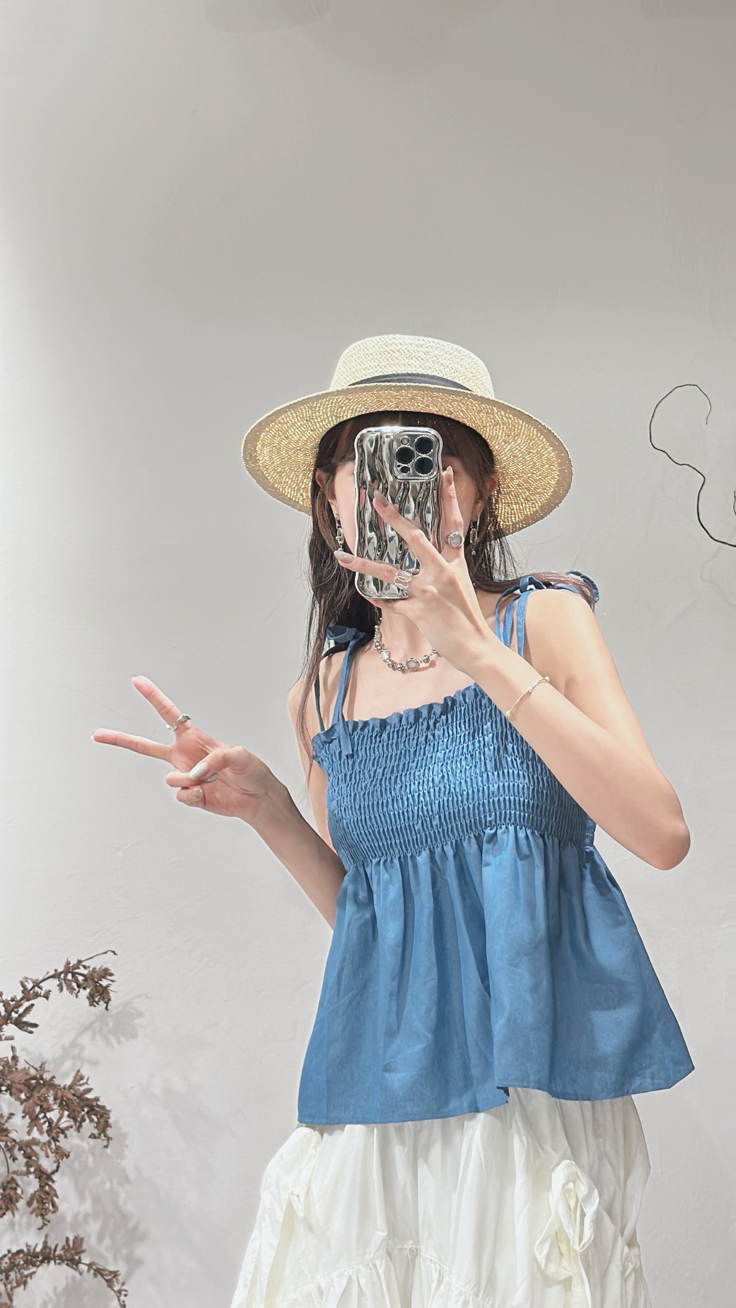 [ 很好搭！] Aeina top / light denim