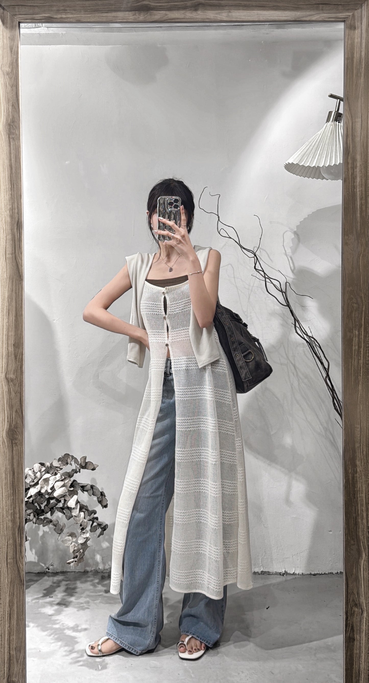 [預訂] Striped knit ops / ivory