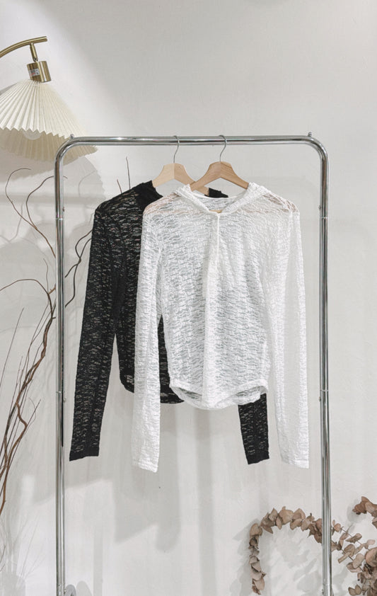 [ .✦ ݁˖ 現貨 / 預訂 ] Lace Hoodie top / 2 colors