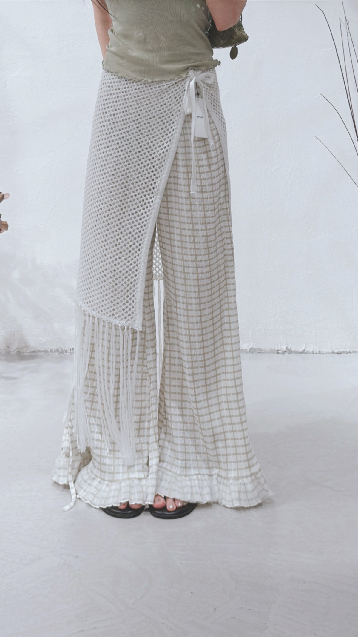 [ 預訂 🪽⋆ ] [ 兩個長度！] checkered ruffle pants • 3 colors