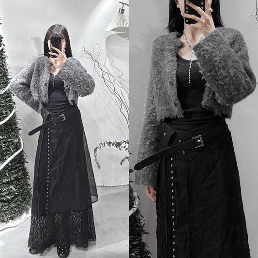 【包色の選！✨】Loose Fit Muffler/ Charcoal