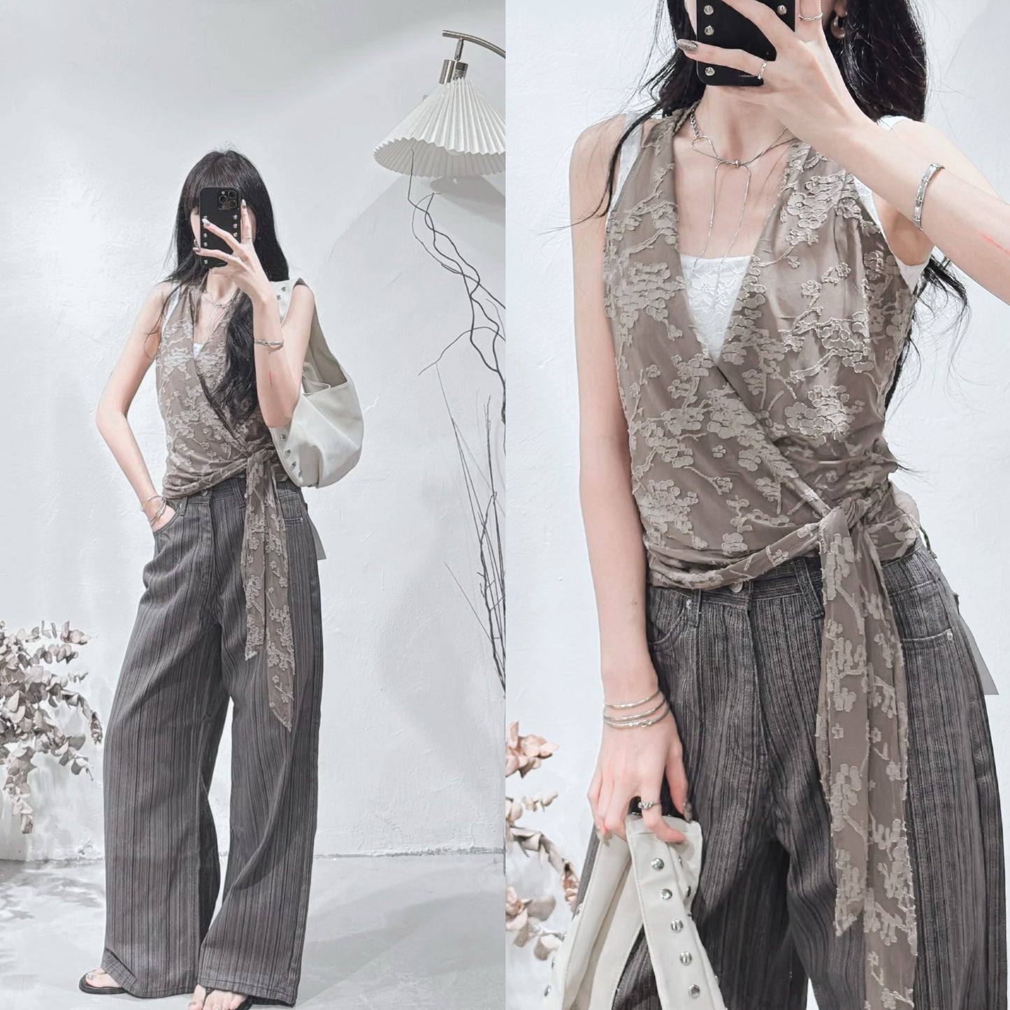 [ 預訂🪽⋆ ] [ 店主 picks! ] Jacquard Side-Tie Vest / 2 colors
