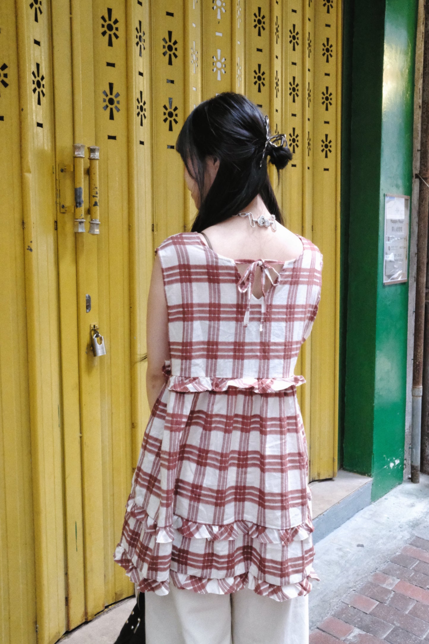 [ 現貨/預訂 .˚‧💭] Checkered 2-ways vest / 2 colors