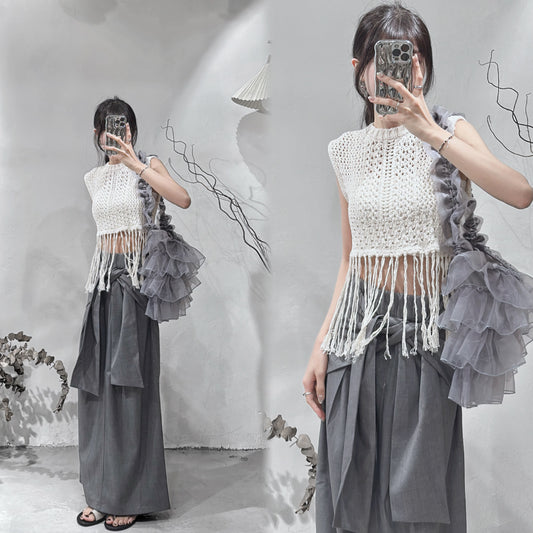 [ 現貨/預訂 ] tassel vest/ ivory