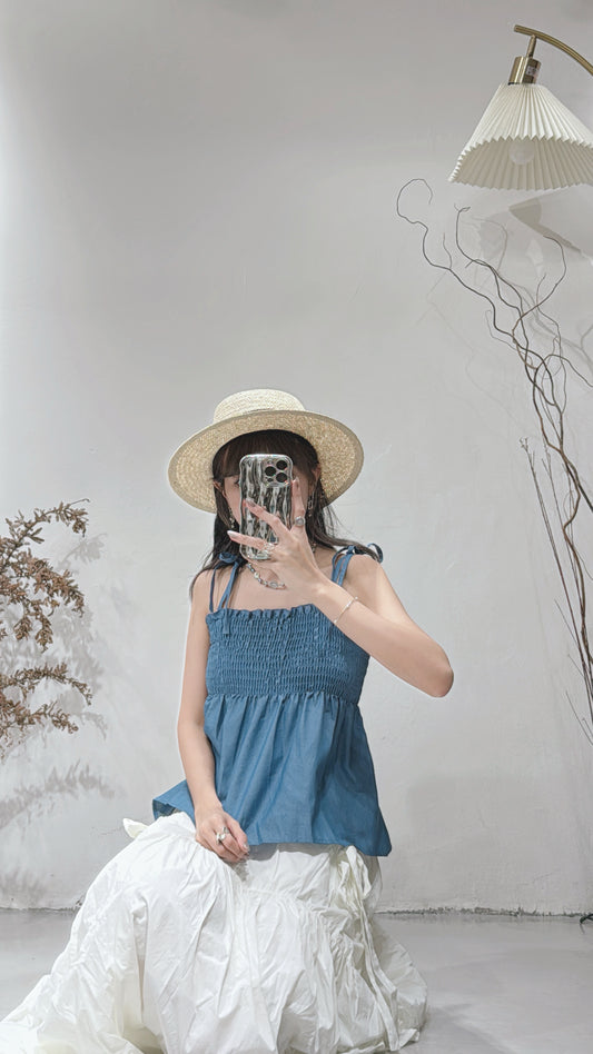 [ 很好搭！] Aeina top / light denim