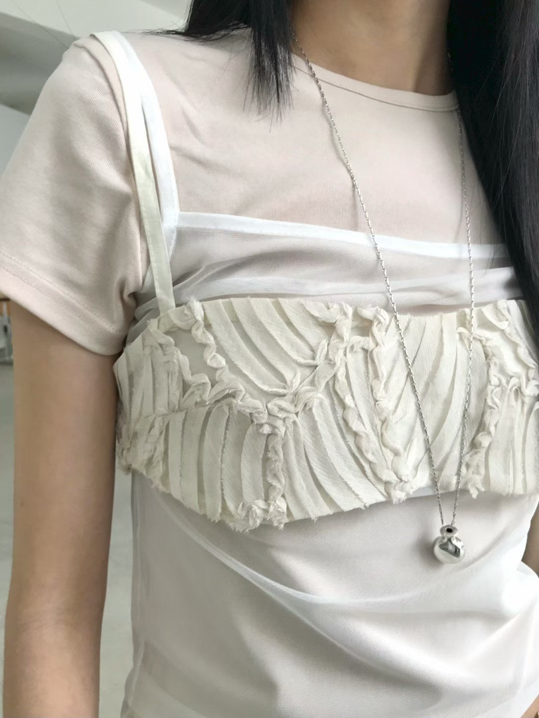 [ 預訂  ₊˚⊹♡ ] textured bustier / 2 colors