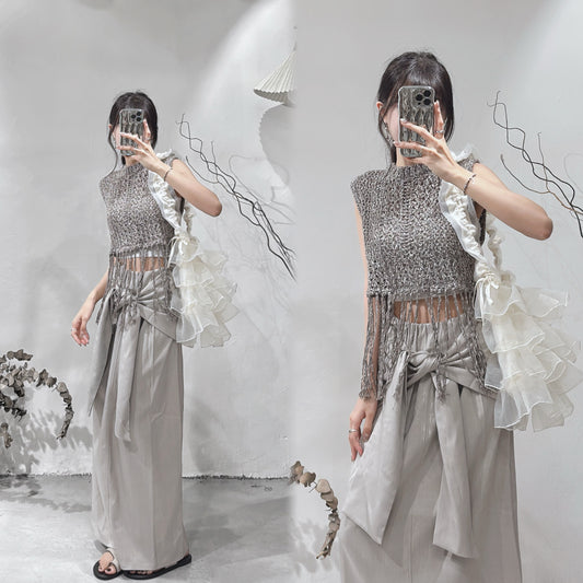 [ 現貨/預訂 ] tassel vest/ charcoal