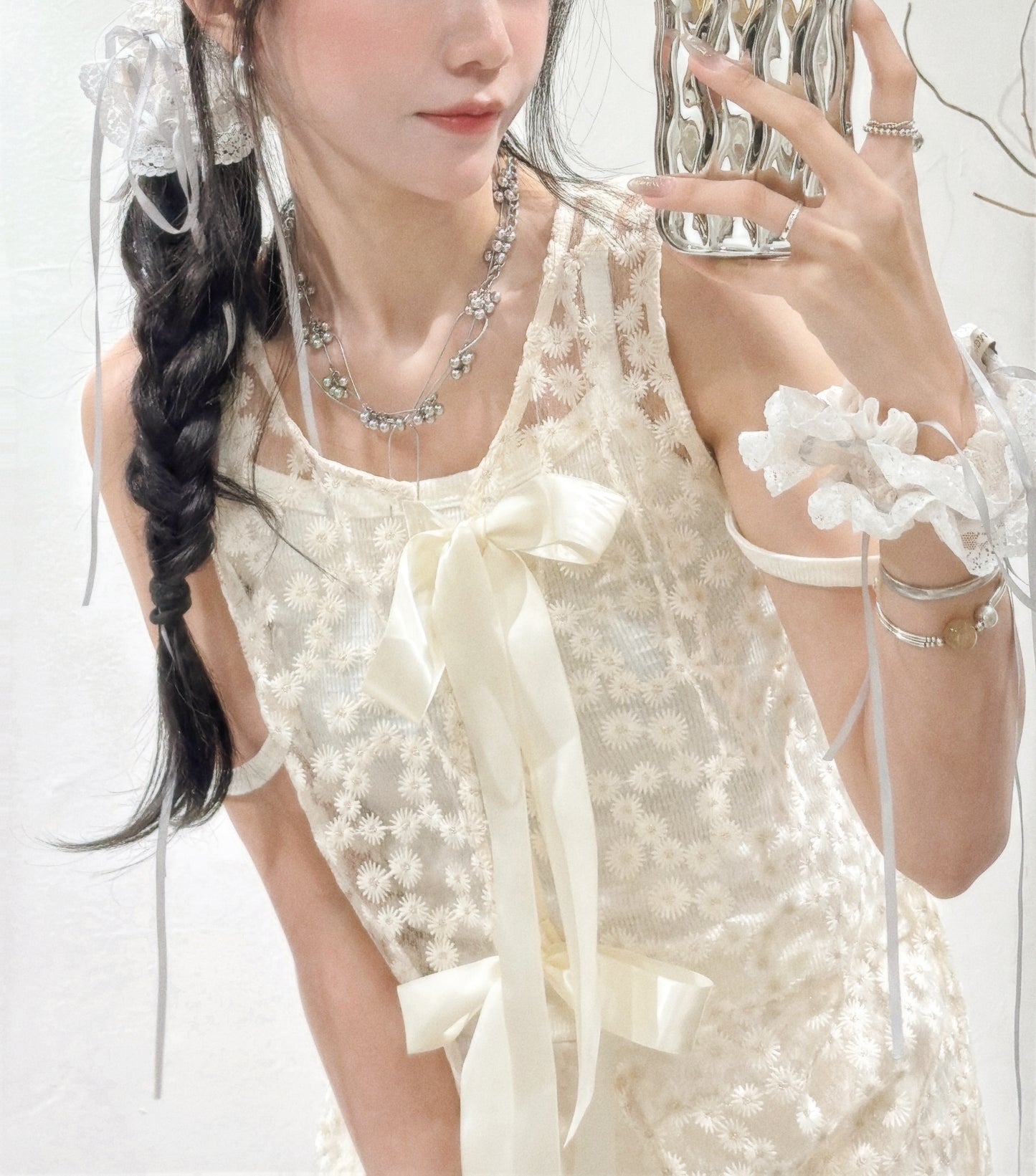 [ ddd made set II⋆⭒˚.⋆ ] [ 一套三件 ] amour lace set • cream