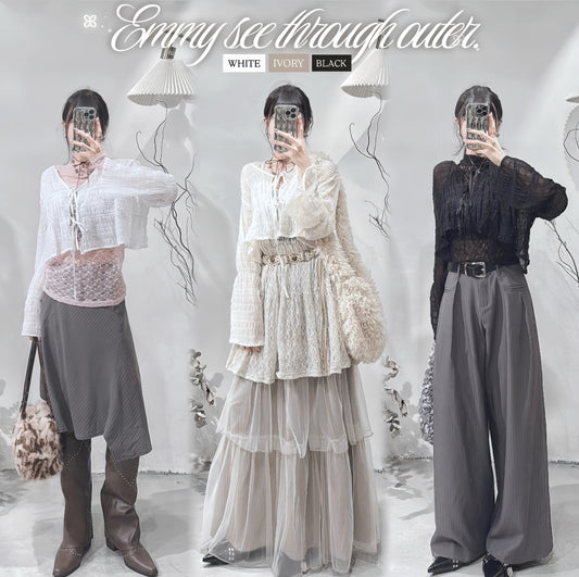 [ 現貨/預訂𐙚⋆˚ ] [ 本期最愛！] emmy see through outer / 3 colors