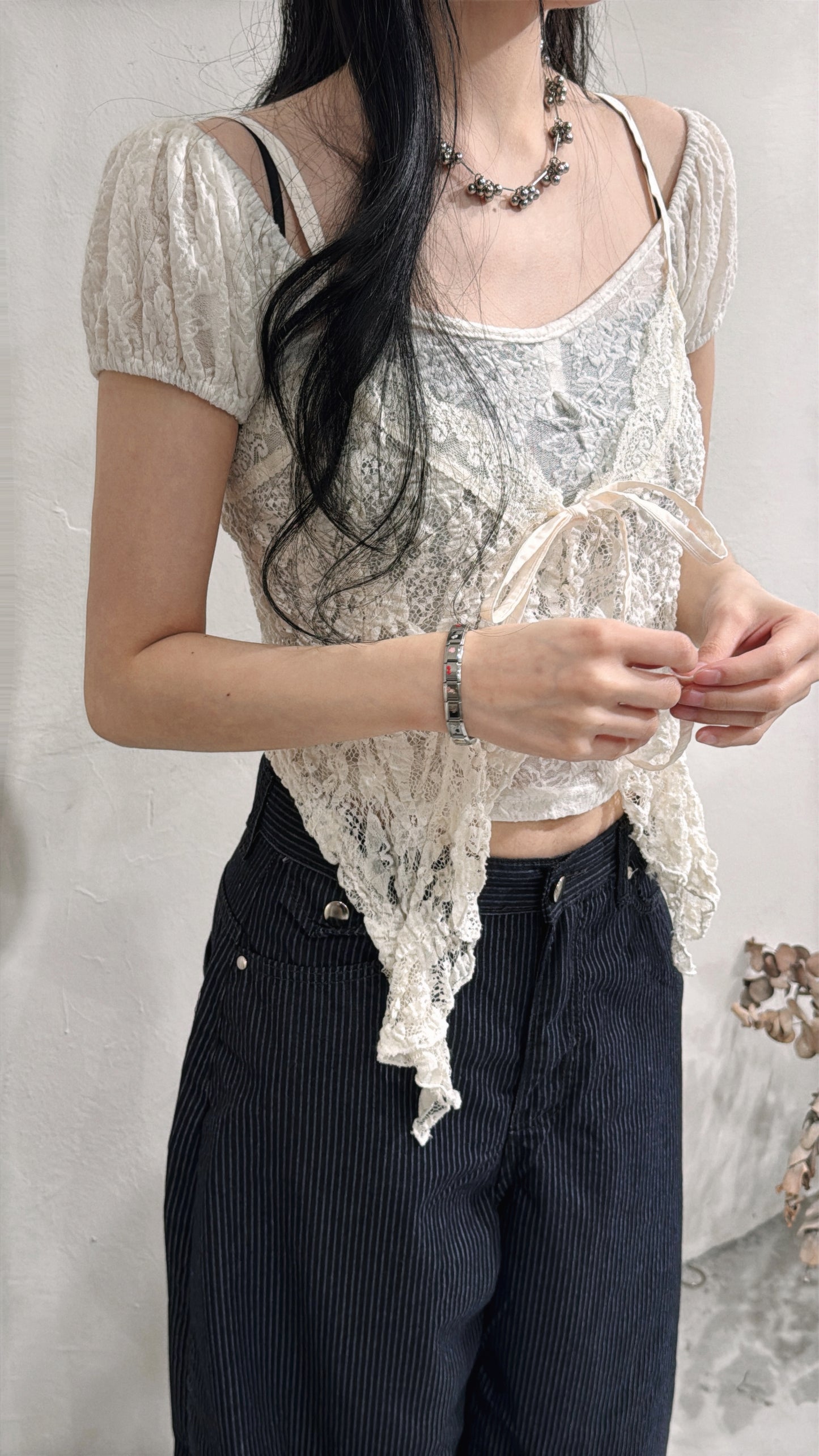 [ 四月 set ˚🎾 ✧.* ] [ 一套兩件 ] top set 0435 •  ivory
