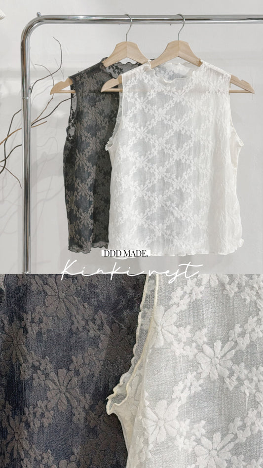 [ 現貨 🪽⋆ ՙִՙ ] [ DDD MADE ] [ 木耳邊領口✨ ] kinki vest • 2 colors