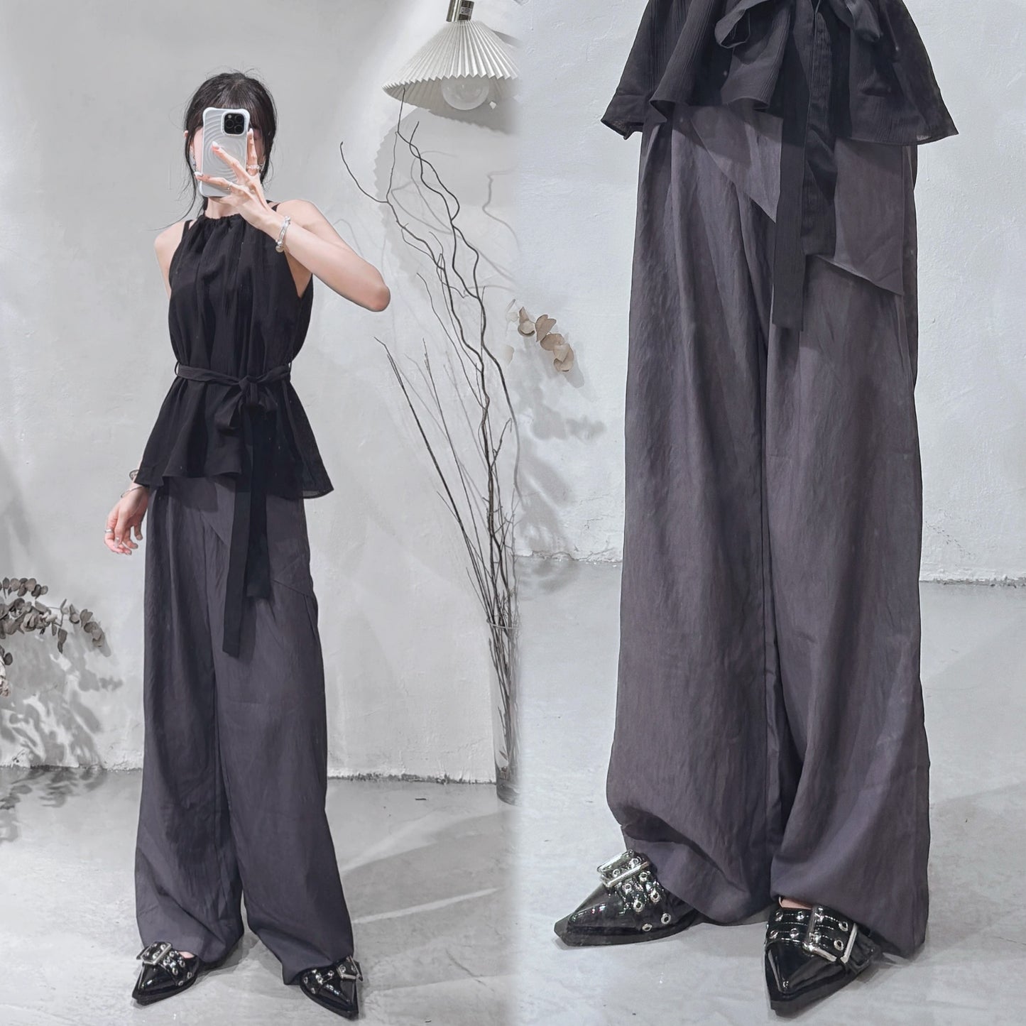 [ 涼爽布料 𐙚⋆°⋆♡] layered pants / 2 colors