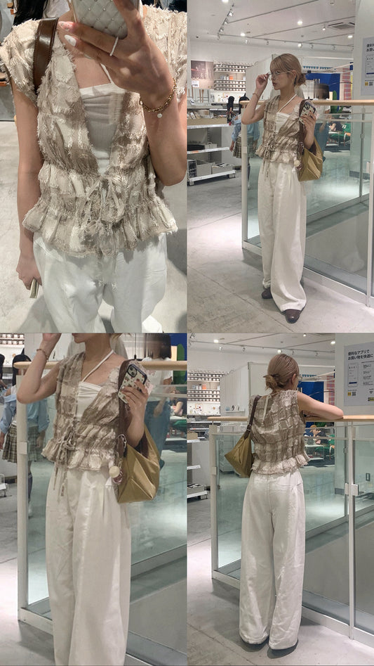 [ ⠀ ⌗🪟 限量! ] [ 布料超美！]Rena checkered top