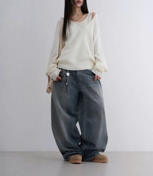 [ 全員 picks! 超韓針織 set 🎱] V-neck knit set / white
