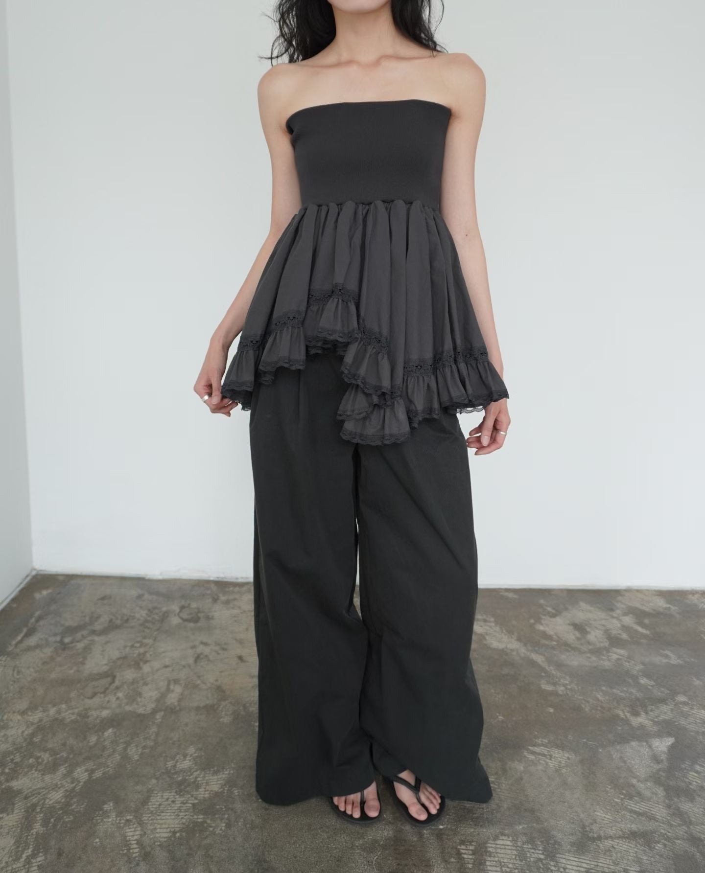 [ 預訂🪽⋆ ՙִՙ ] [ 2-ways! ] ruffle pleated tube dress • 2 colors