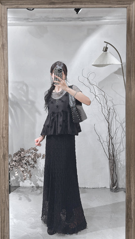 [ 預訂  ₊˚⊹♡ ] [ my picks! ] rose cami / black