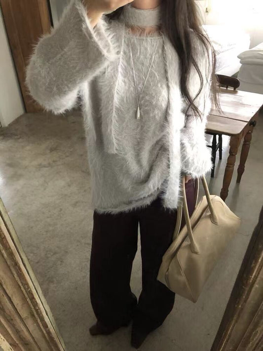 [ 限量現貨⋆⁺₊❅ ] [ 必入！店主極推！]  fluffy muffler knit / grey