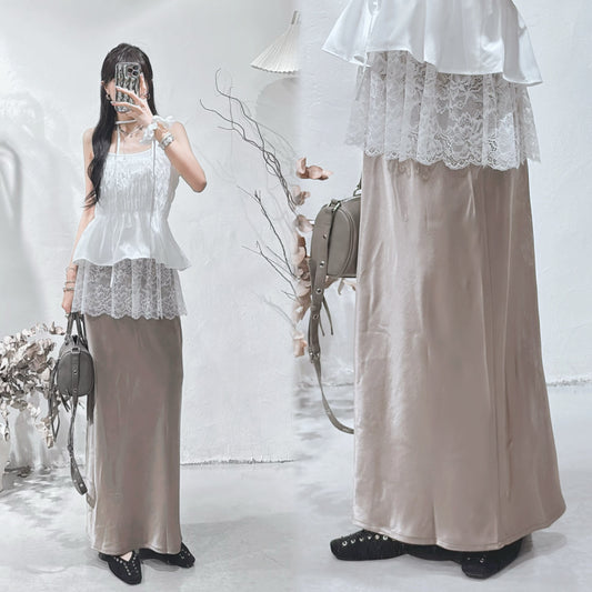 [ 現貨 / 預訂🪽⋆ ] silk straight skirts / 3 colors