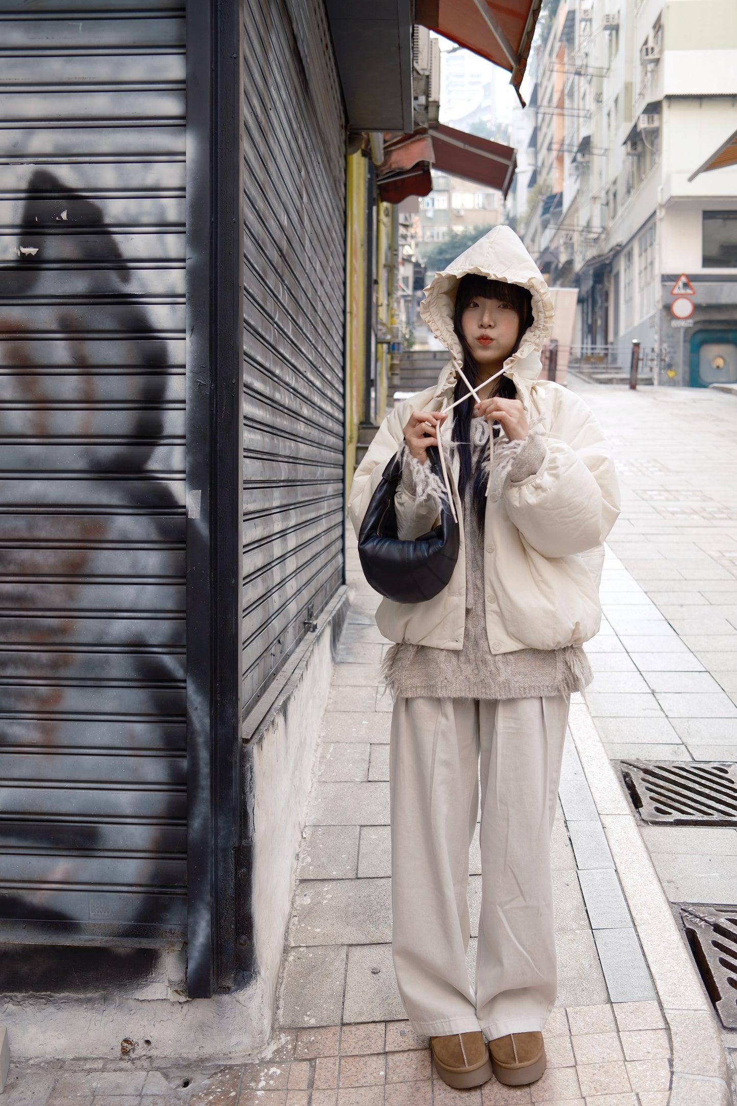 [ 🎀必收荷葉邊抽繩外套！] ranni jacket/ ivory