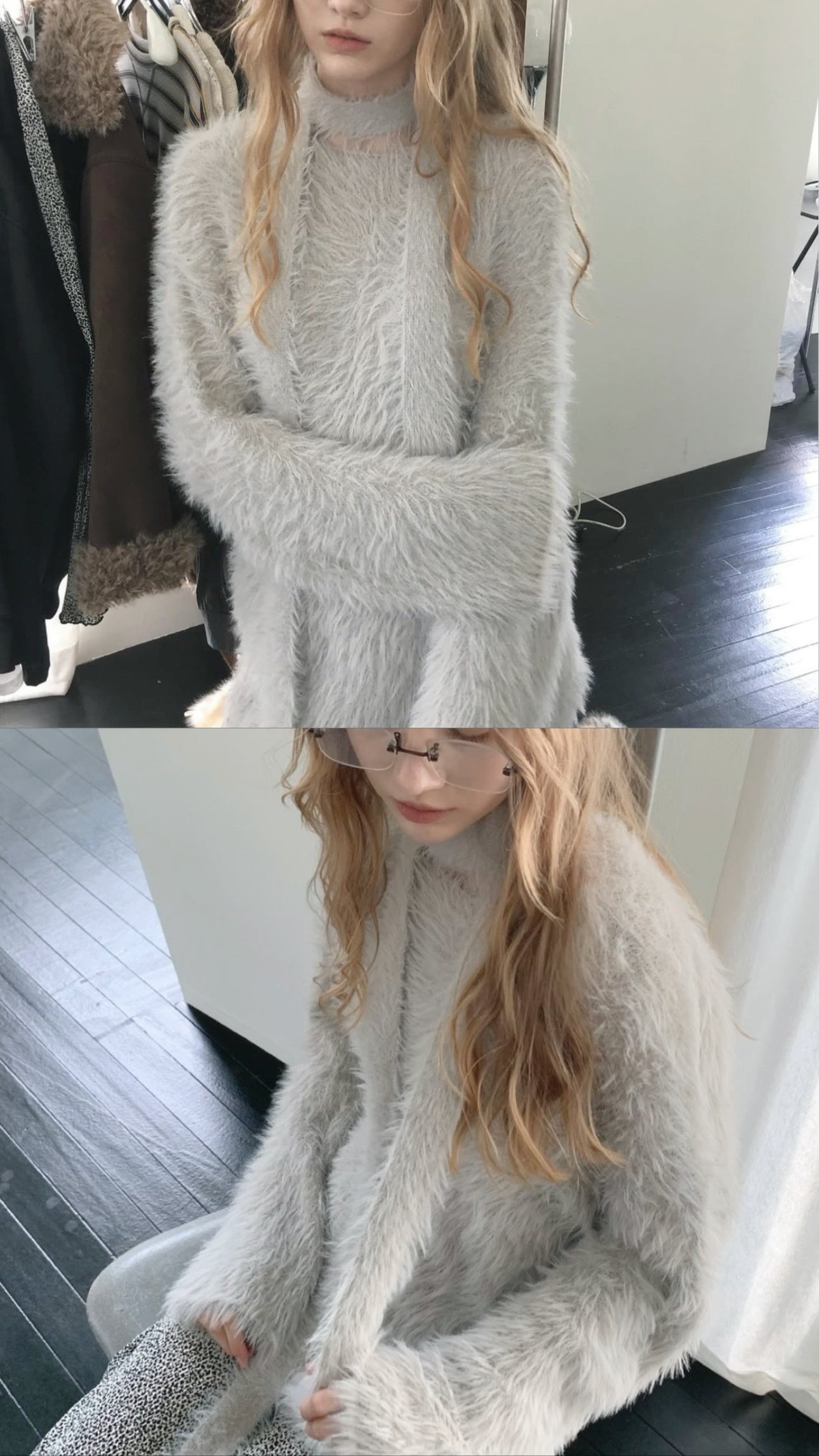 [ 限量現貨⋆⁺₊❅ ] [ 必入！店主極推！]  fluffy muffler knit / grey