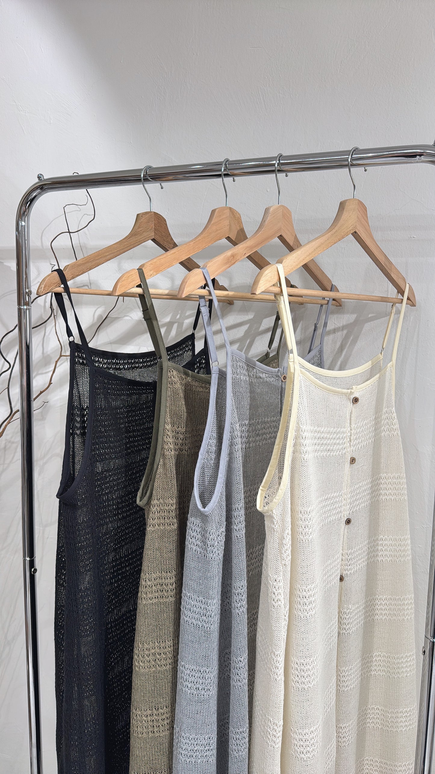 [預訂] Striped knit ops / olive