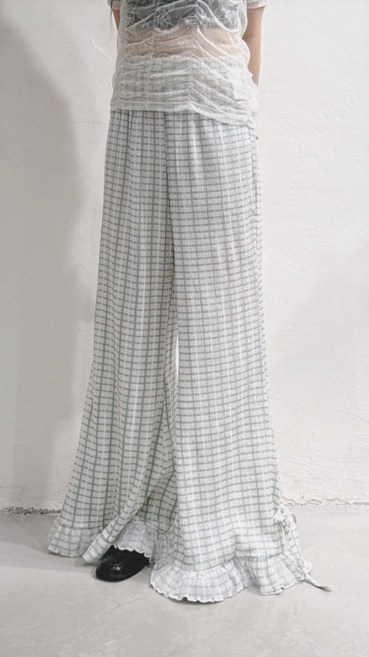 [ 13-16/8 首批價 $218 🪽⋆ ] [ 兩個長度！] checkered ruffle pants • 3 colors