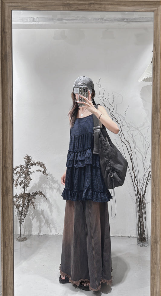 [ 新色入荷 ! ] Cake layered ops (short ver.) / navy