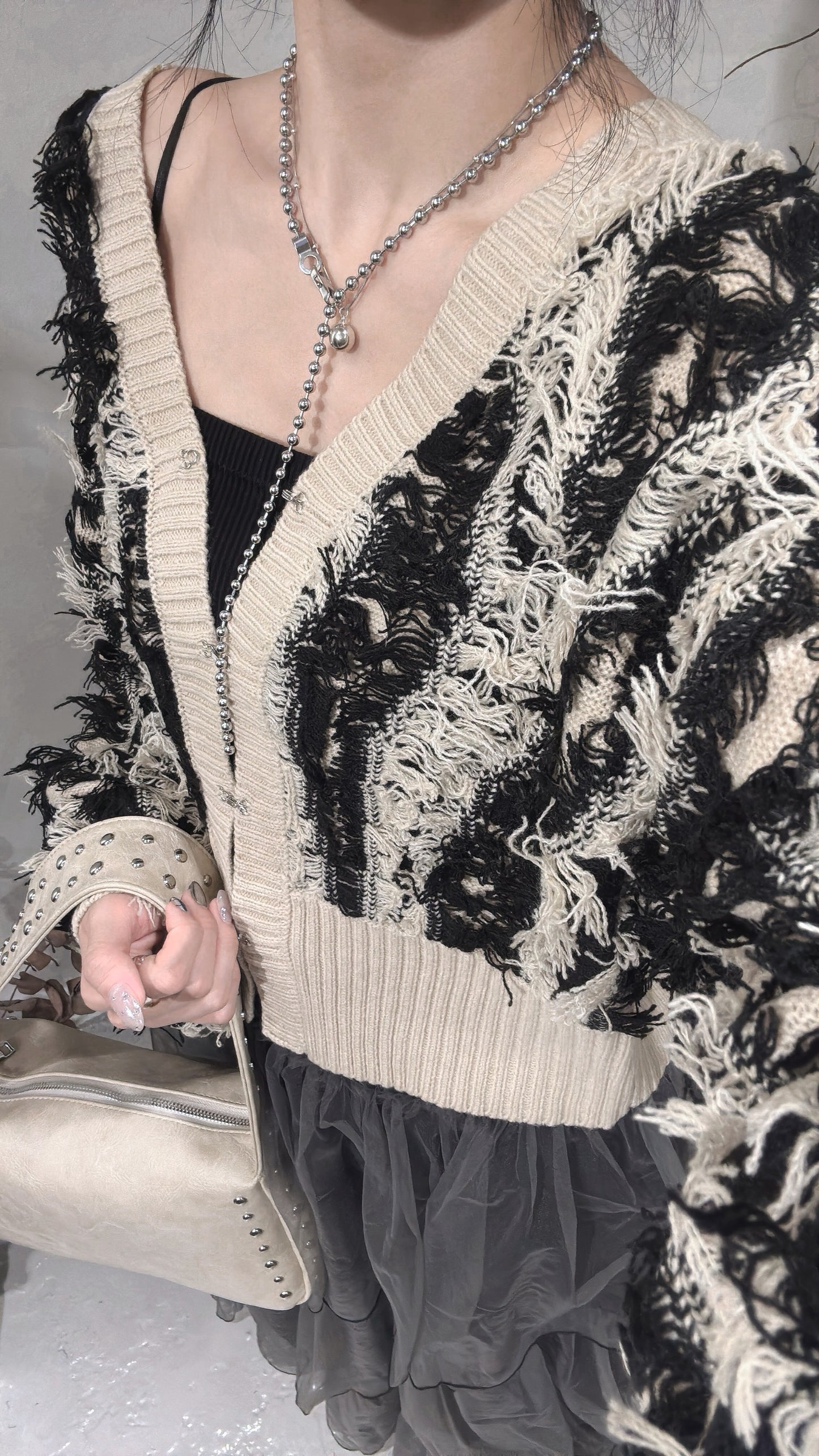 [ 現貨 ˚.🎀༘⋆] [ 限量！完售即止！] fringed outer / mix-color