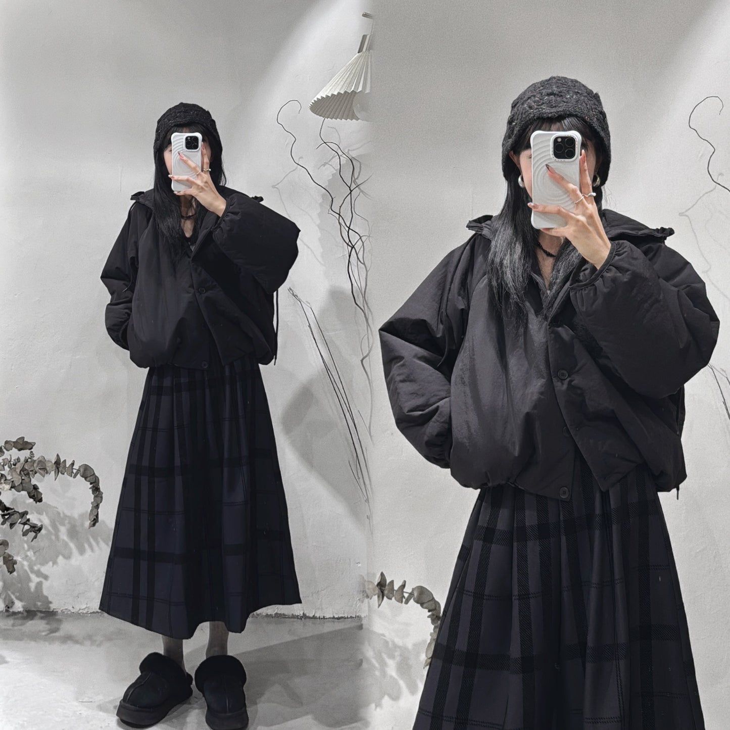 [ 🎀必收荷葉邊抽繩外套！] ranni jacket/ black