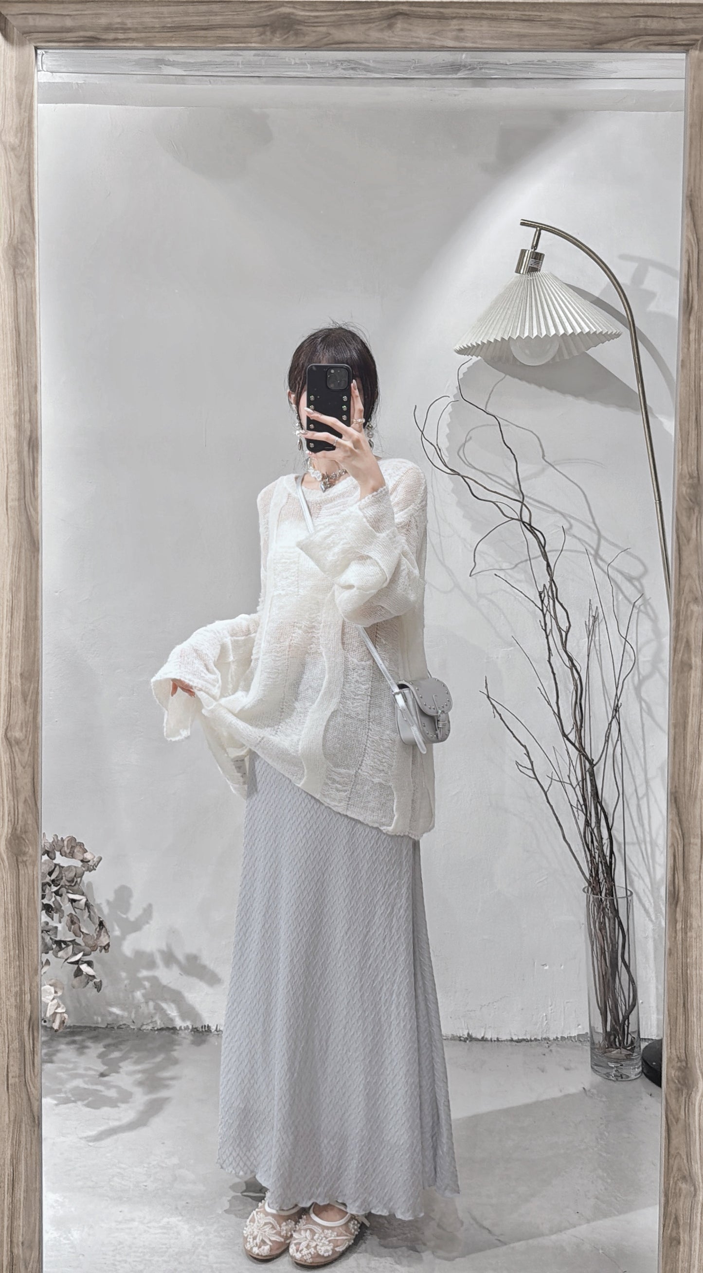 [ 現貨 / 預訂 ⋆.𐙚 ̊ ] [ 大推！超親膚馬海毛 ] Checkered mohair sweater / ivory