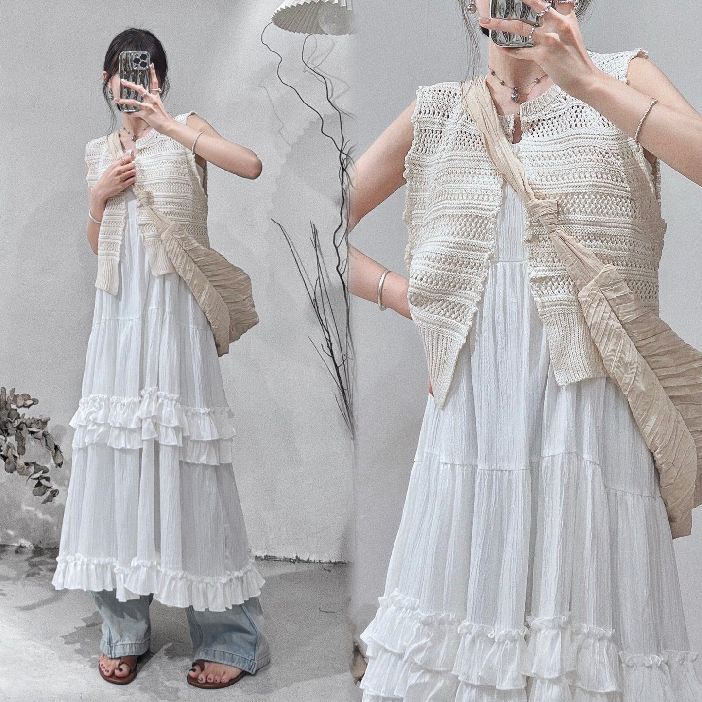 [ 現貨/預訂 𐙚˙✧] Gilet knit vest / ivory