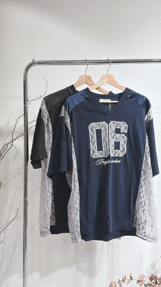 [ 預訂 🪽⋆ ] Lace Spliced Jersey Tee / 2 colors