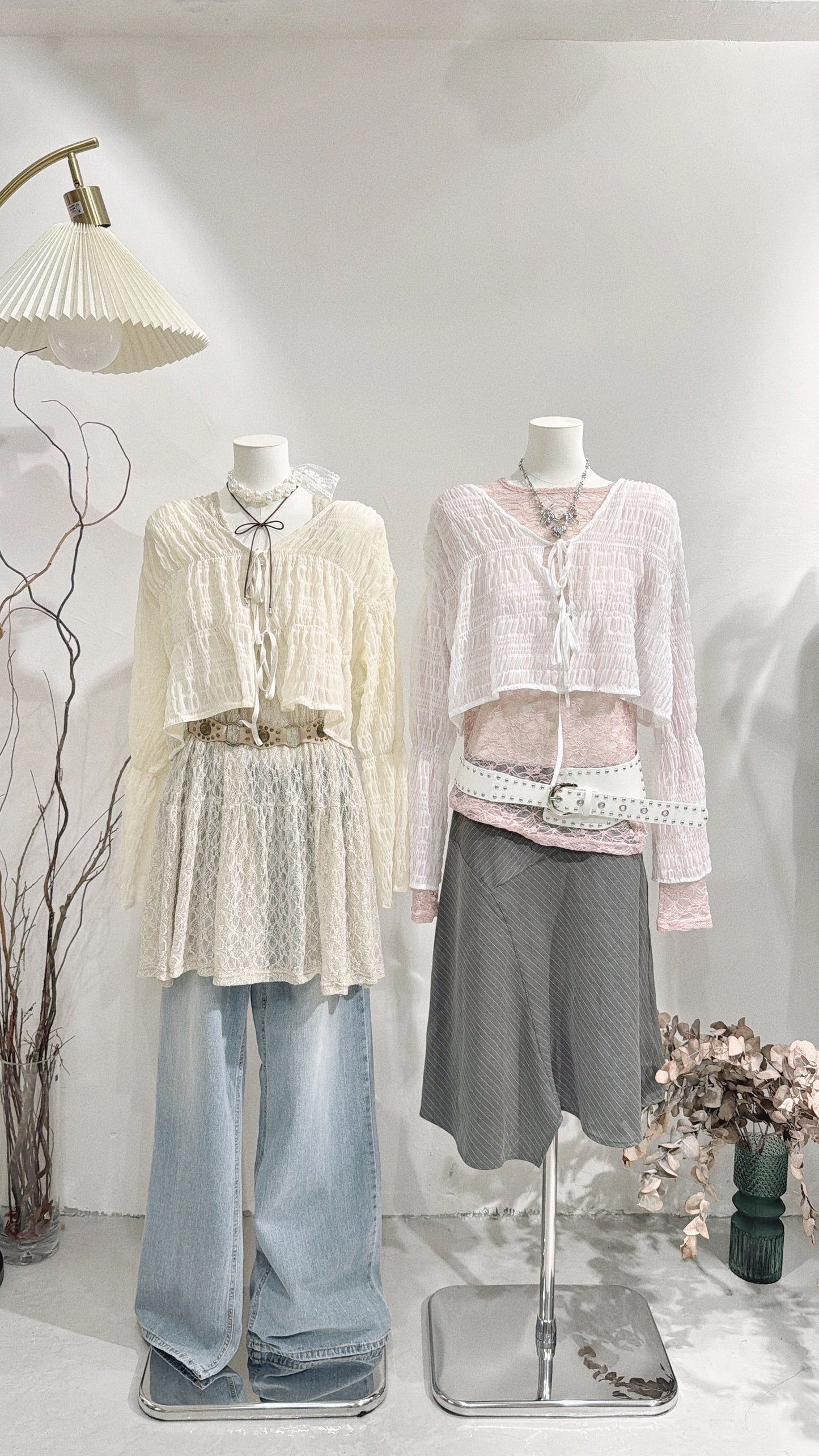 [ 預訂 𐙚⋆˚ ] [ 打底必入！]  Lace round neck top / pink