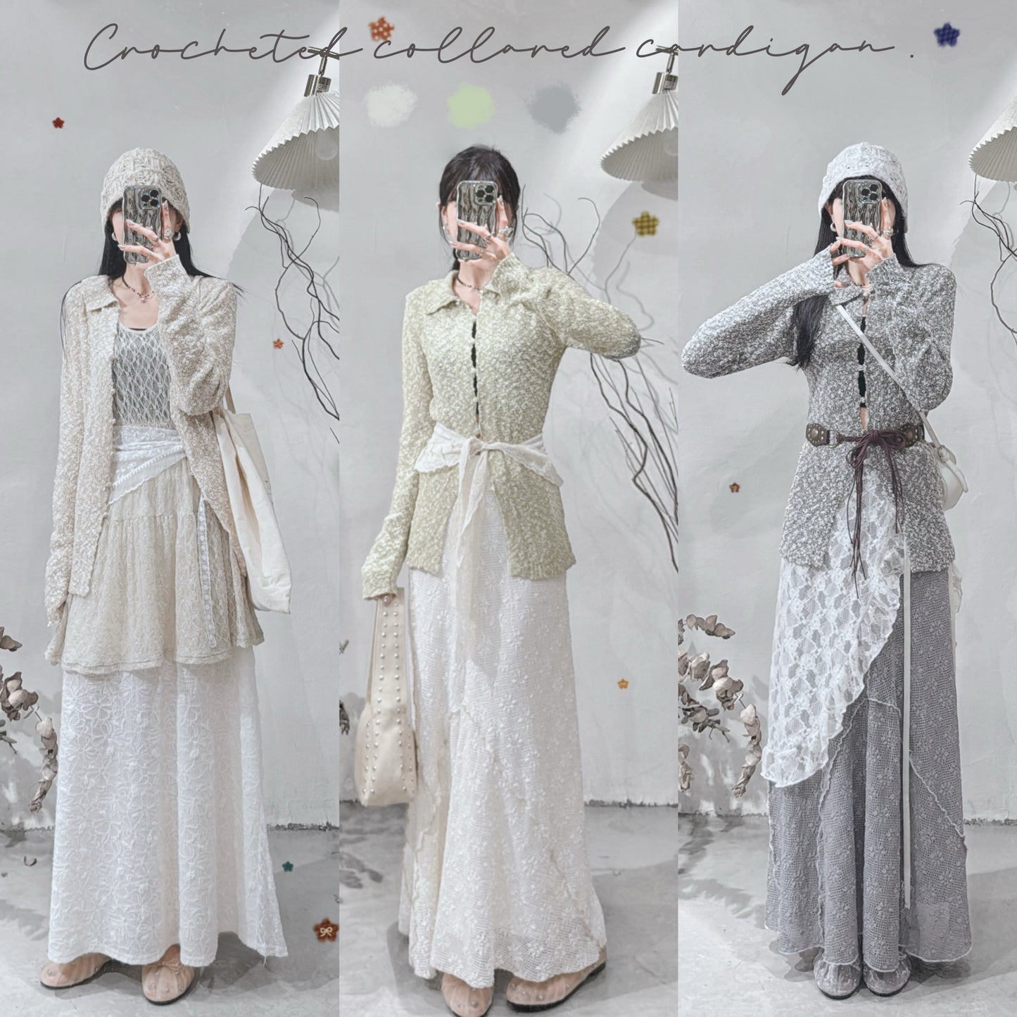 [ 現貨/預訂 ˚⟡˖ ࣪] [spring essentials! ݁ ˖Ი𐑼⋆] crocheted collared knit / 3 colors