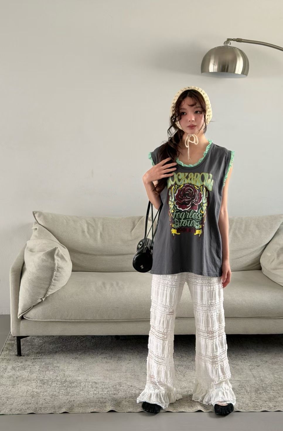 [ 預訂🪽⋆ ] [ 少撞款 超度假感 ! ] Tiered Crochet Lace Flare Pants / 2 colors