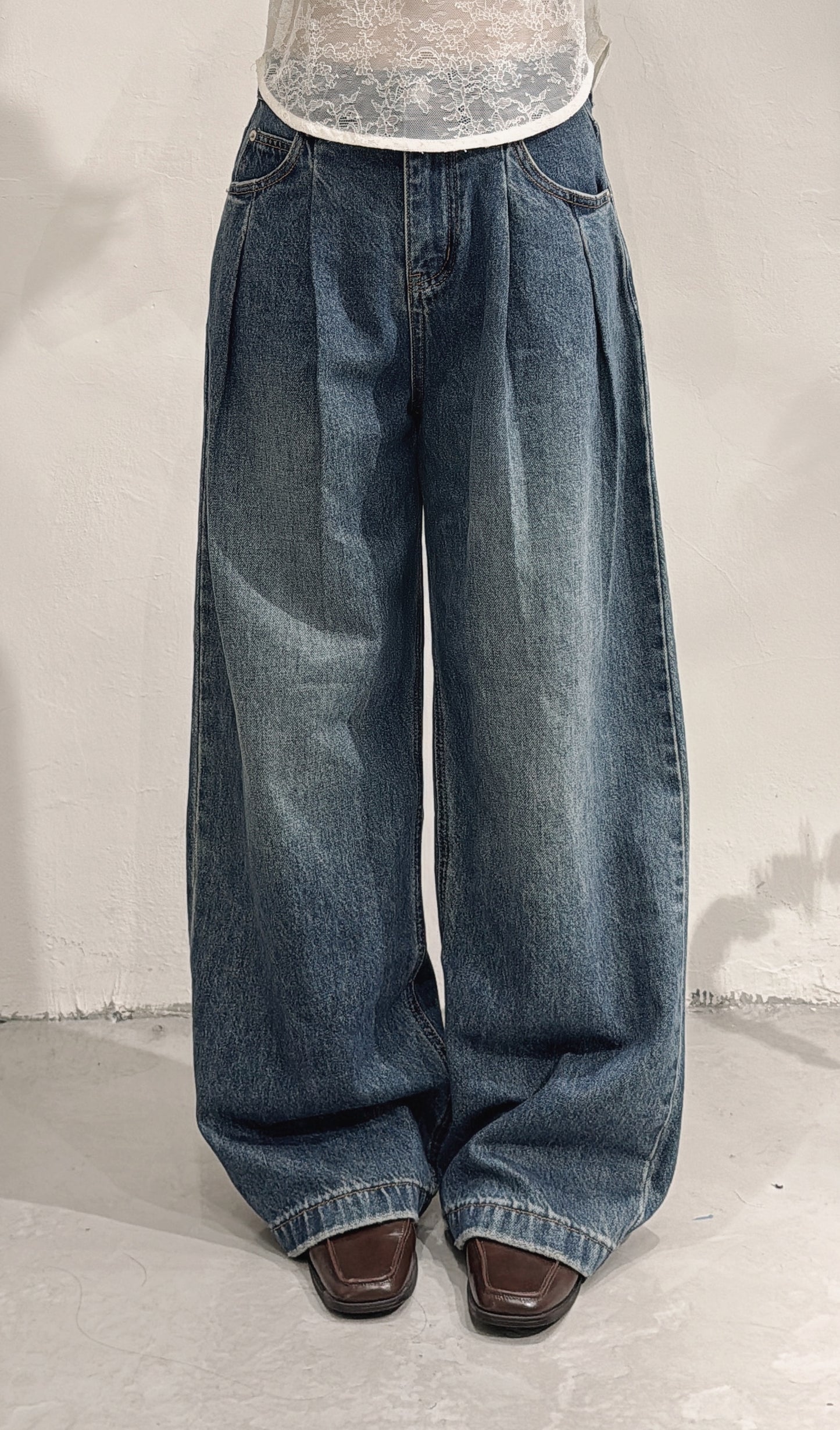 [ 預訂.˚‧💭][ 完美的牛仔褲！] Ann denim jeans / dark denim