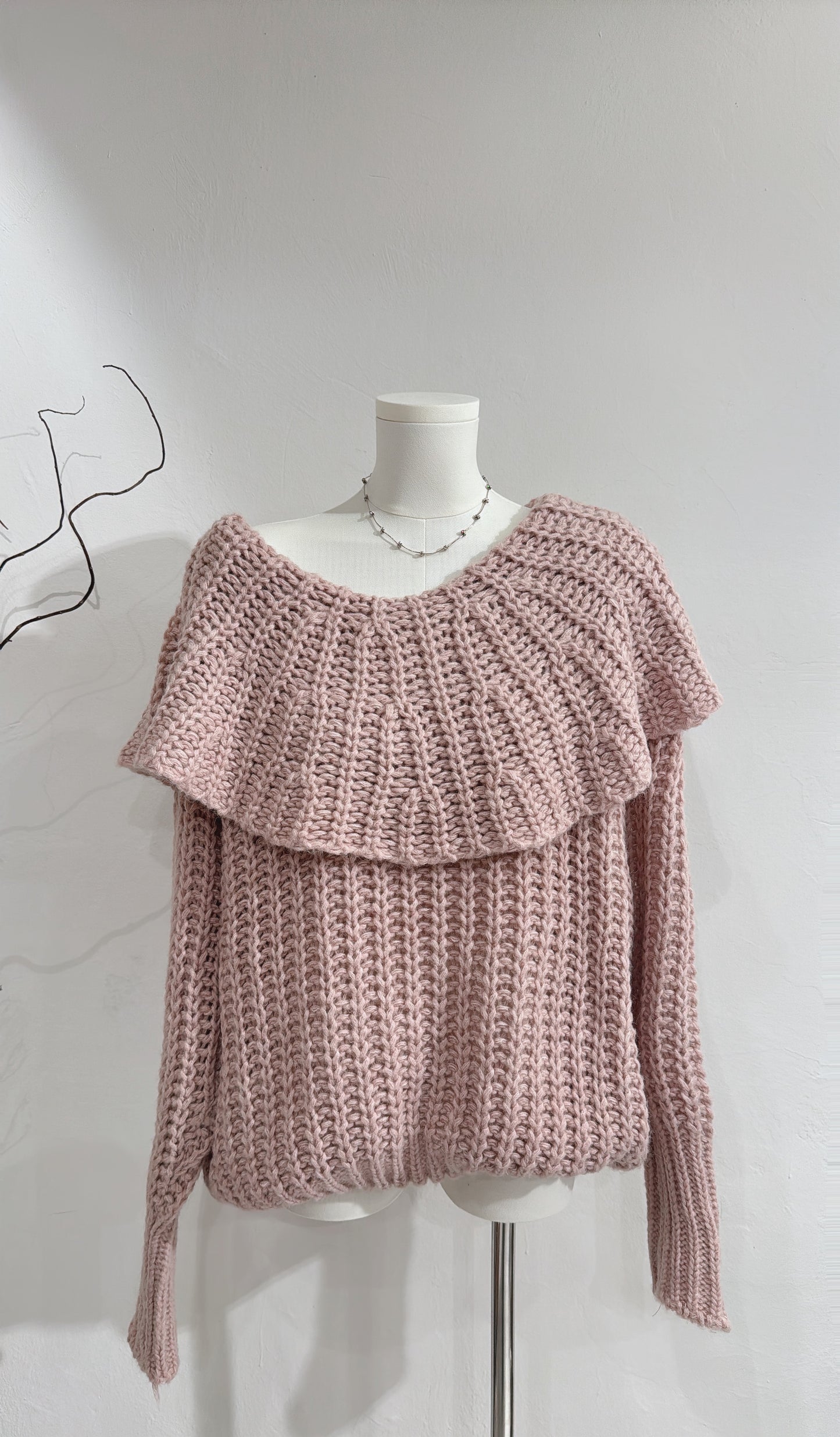 [ spring is coming 💮 ] Alpaca off shoulder knit / pink