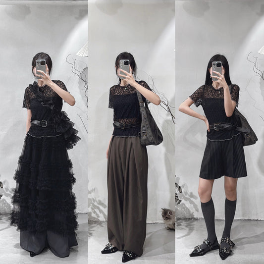 [ 預訂 ] Lace see through top/ 2 colors