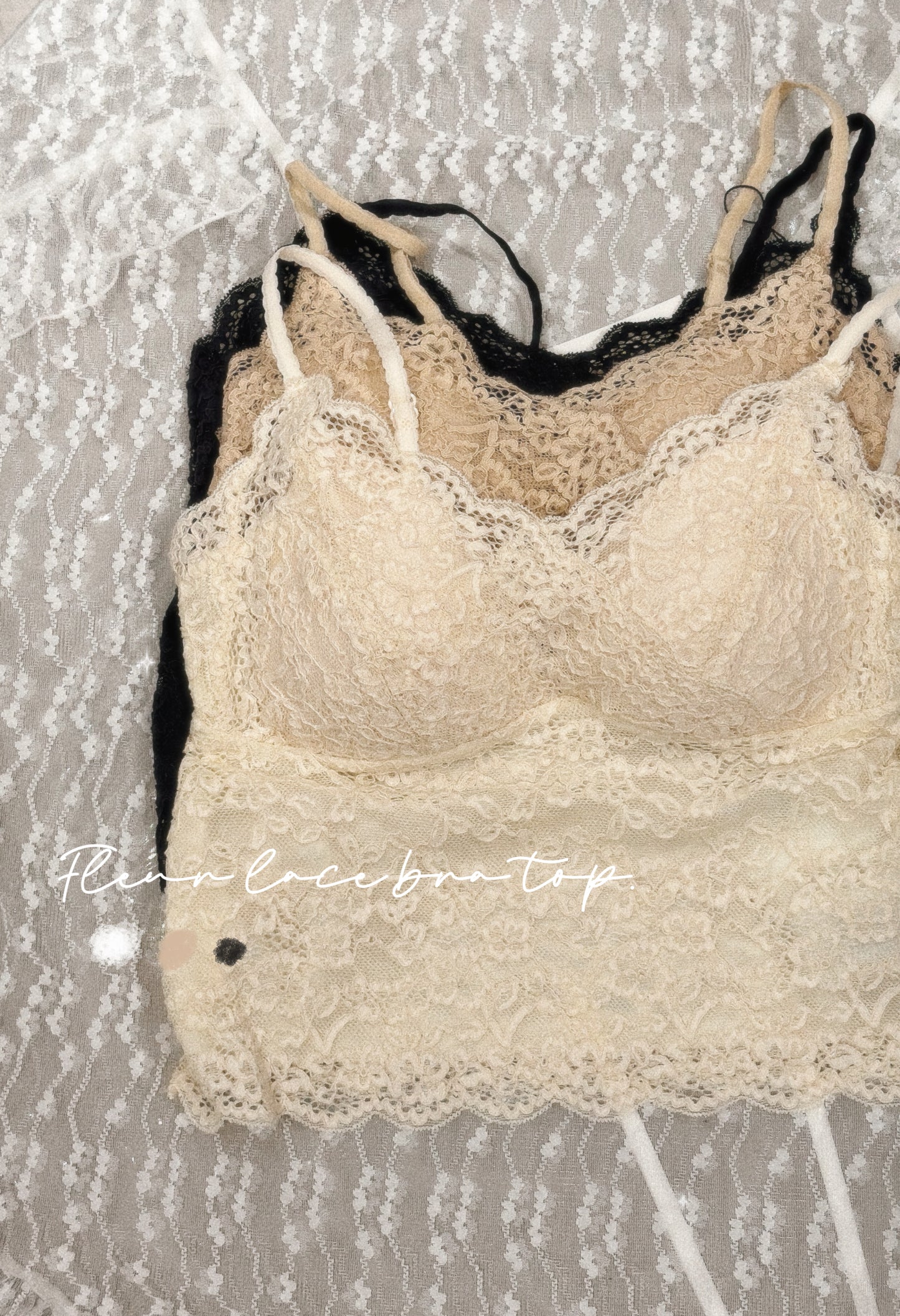 [ 現貨 / 預訂🪽⋆ ՙִՙ ] fleur lace bra top • 3 colors