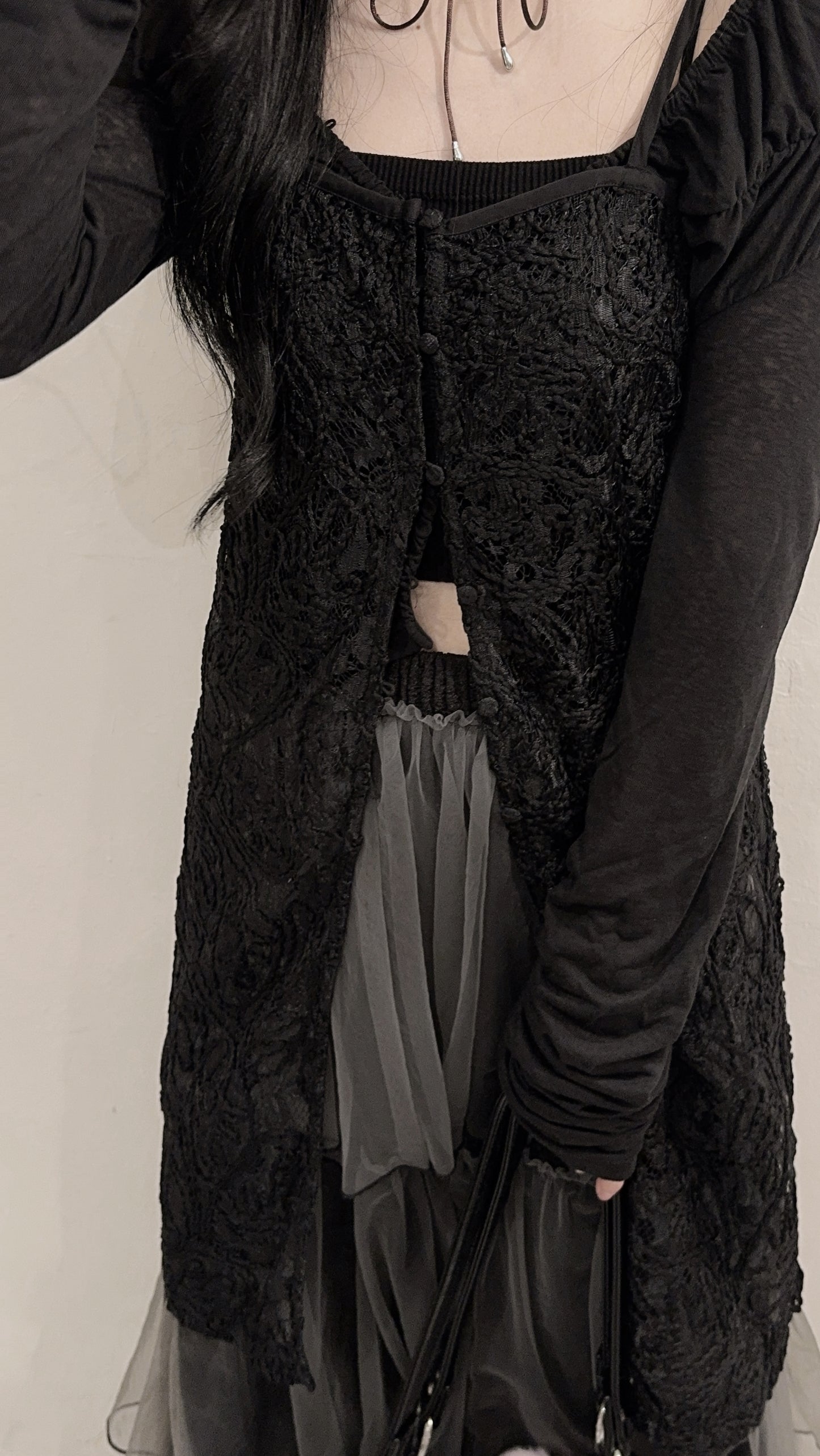 [ ⋆𐙚 ̊. 現貨 ] Lace cami ops / black