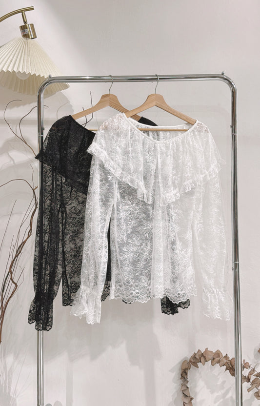 [ .✦ ݁˖ 現貨 / 預訂 ] Floral lace blouse / 2 colors