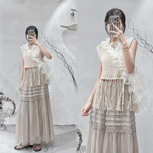 [ 現貨/預訂 ] tassel vest/ beige