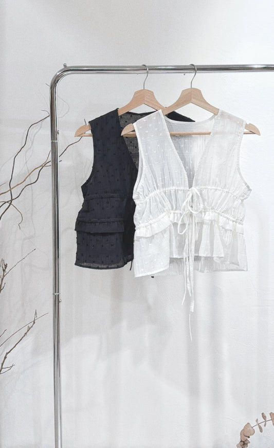 [ 熱賣！現貨 🪽⋆ ] [ 修腰版！] dobby vest (ver.2) • 2 colors