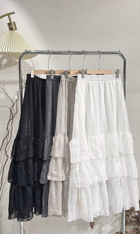 [ 現貨 / 預訂 ⋆𐙚 ̊ ] [ 小個子OK！] checkered chiffon skirt / 4 colors